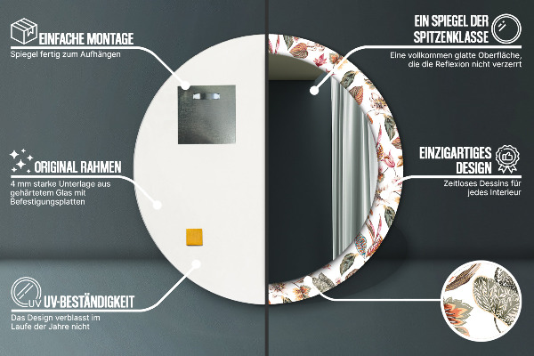 Ogledalo z okrasnim okvirjem Vintage cvetje