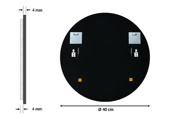 Okroglo ogledalo za predsobo s crnim okvirom 40 cm