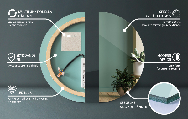 Okroglo kopalniško ogledalo z lučko 100 cm