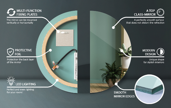 Okroglo kopalniško ogledalo z lučko 100 cm