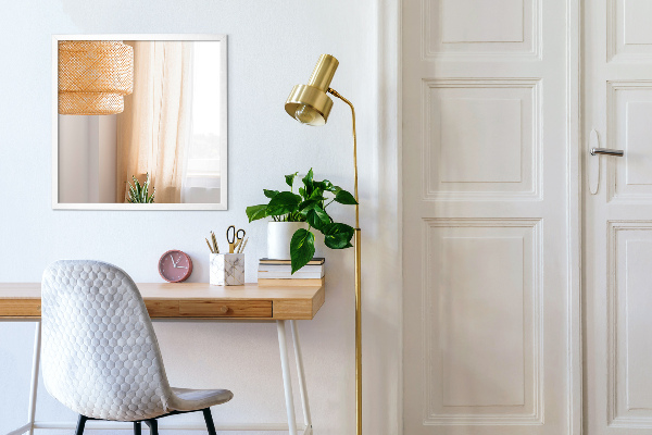 Stensko kopalniško pravokotno bel okvir 80x60 cm