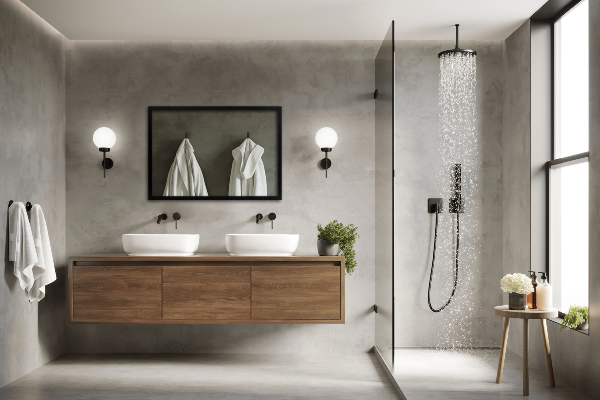 Pravokotno ogledalo za predsobo črn okvir 50x50 cm