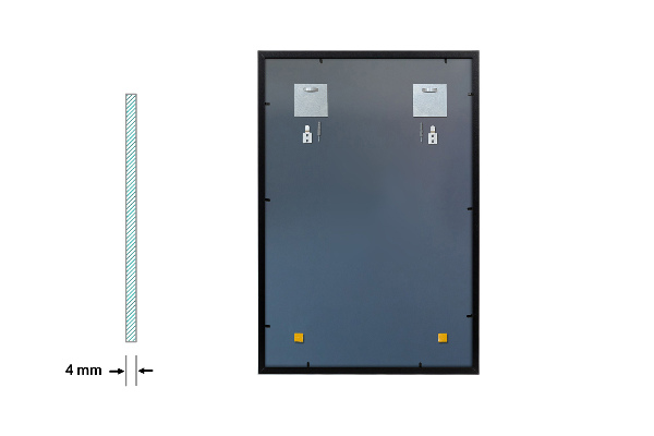 Pravokotno ogledalo za predsobo črn okvir 50x50 cm