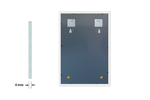 Pravokotno ogledalo za predsobo bel okvir 70x50 cm