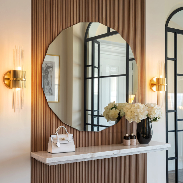 Poligonalno ogledalo sodoben dodatek 100x100 cm