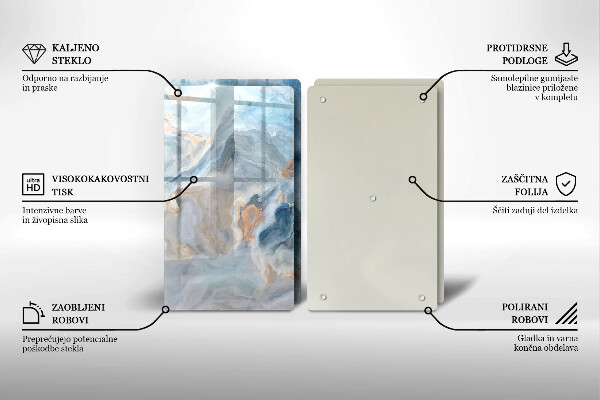 Zaščitna plošča za štedilnik Tekstura marmorja