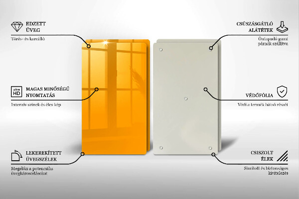 Zaščitna plošča za štedilnik Temno rumene barve