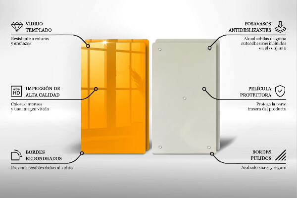 Zaščitna plošča za štedilnik Temno rumene barve