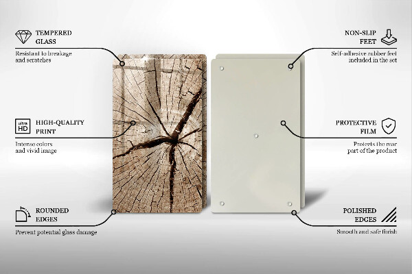 Zaščitna plošča za štedilnik Prerez drevesa