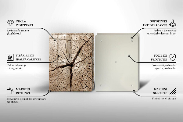 Zaščitna plošča za štedilnik Prerez drevesa