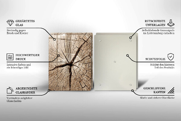 Zaščitna plošča za štedilnik Prerez drevesa