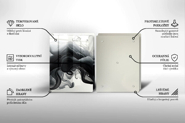 Zaščitna plošča za štedilnik Abstrakcija črnega dima