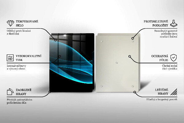 Zaščitna plošča za štedilnik Modra abstrakcija