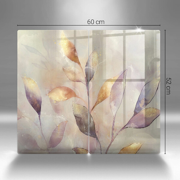 Zaščitna plošča za štedilnik Poslikani boho listi