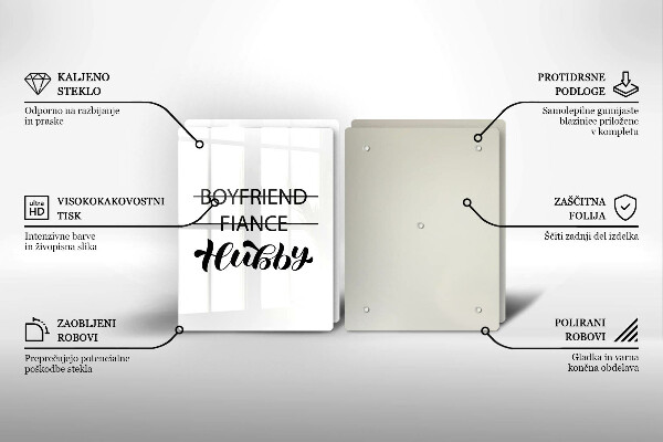 Zaščitna plošča za štedilnik Napis stavek vzorec