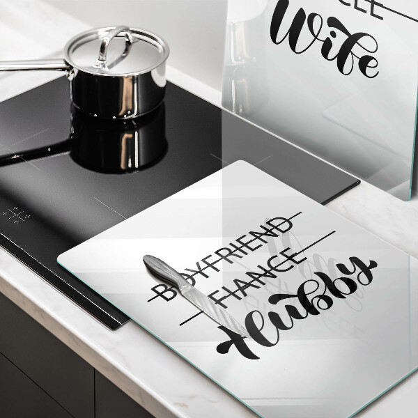 Zaščitna plošča za štedilnik Napis stavek vzorec