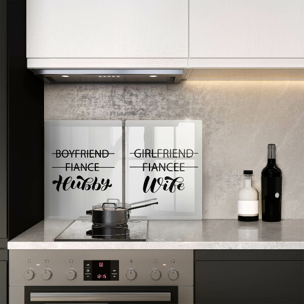 Zaščitna plošča za štedilnik Napis stavek vzorec