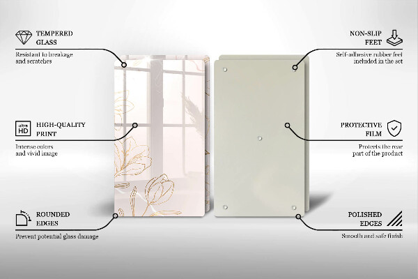 Zaščitna plošča za štedilnik Obrisi cvetja