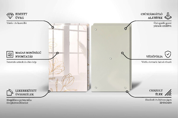 Zaščitna plošča za štedilnik Obrisi cvetja