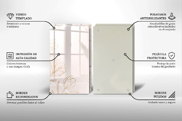 Zaščitna plošča za štedilnik Obrisi cvetja