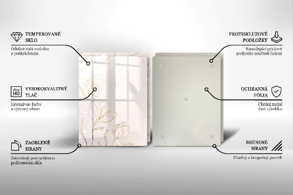 Zaščitna plošča za štedilnik Obrisi cvetja