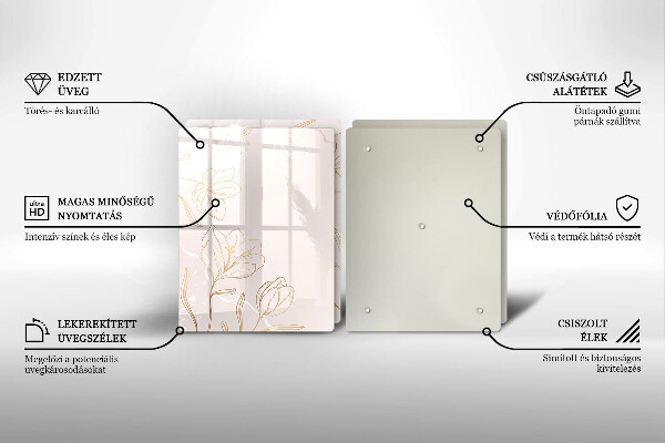 Zaščitna plošča za štedilnik Obrisi cvetja