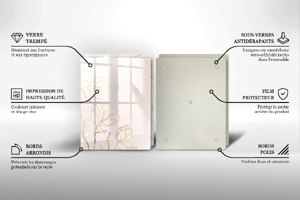 Zaščitna plošča za štedilnik Obrisi cvetja