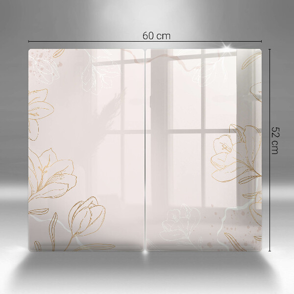 Zaščitna plošča za štedilnik Obrisi cvetja