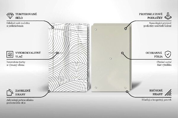 Stenska zaščitna plošča za štedilnik Abstrakcija črnih črt