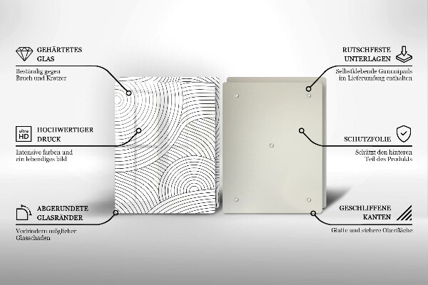 Stenska zaščitna plošča za štedilnik Abstrakcija črnih črt