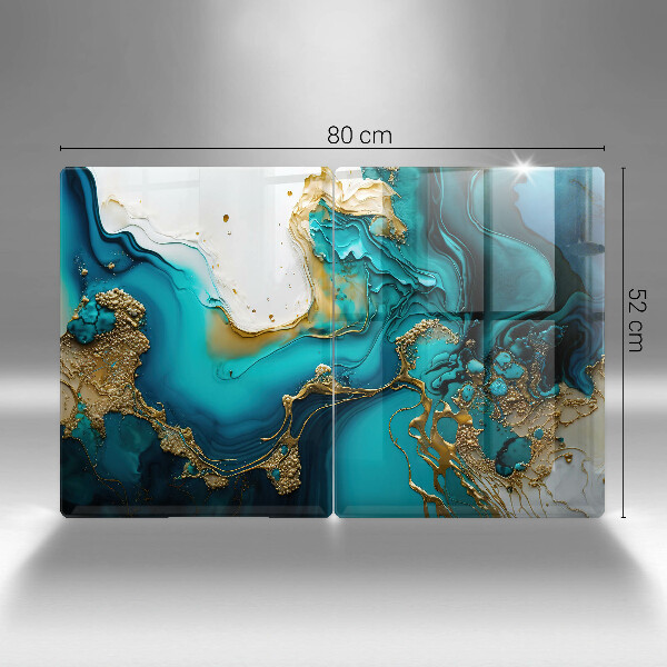 Zaščitna plošča za štedilnik Turkizna abstrakcija