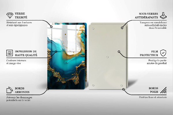 Zaščitna plošča za štedilnik Turkizna abstrakcija