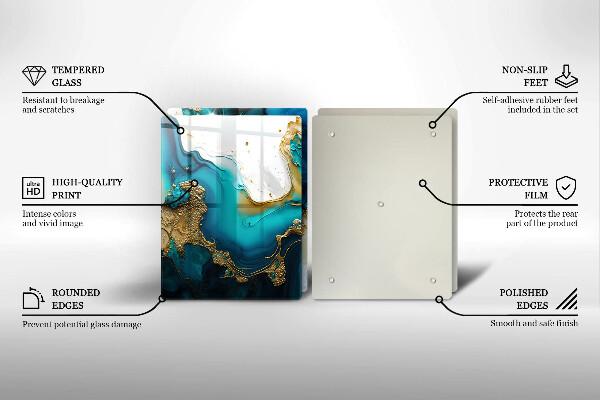 Zaščitna plošča za štedilnik Turkizna abstrakcija