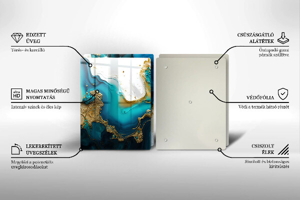 Zaščitna plošča za štedilnik Turkizna abstrakcija