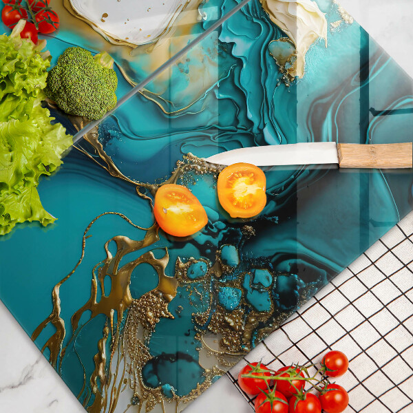 Zaščitna plošča za štedilnik Turkizna abstrakcija