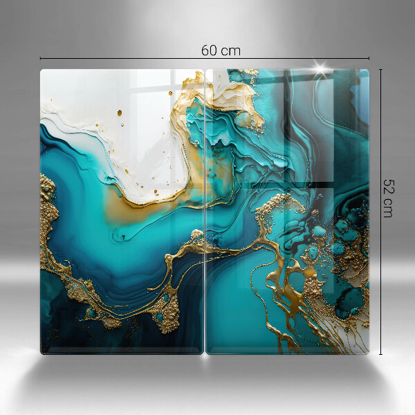 Zaščitna plošča za štedilnik Turkizna abstrakcija