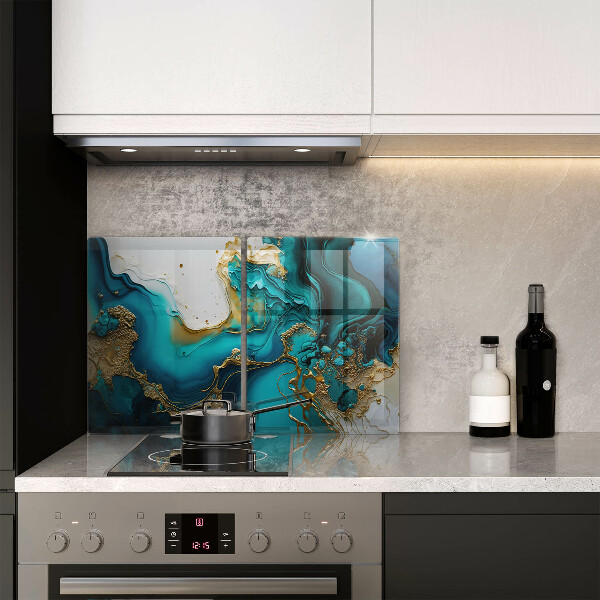 Zaščitna plošča za štedilnik Turkizna abstrakcija