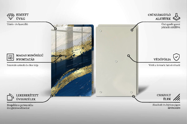 Zaščitna plošča za štedilnik Tekstura z zlatom