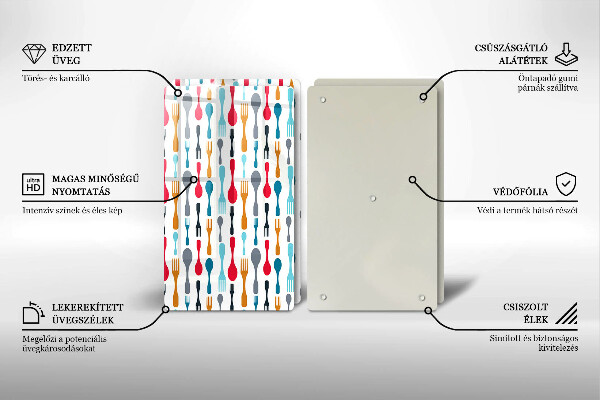 Zaščitna plošča za štedilnik Ilustracija žlice