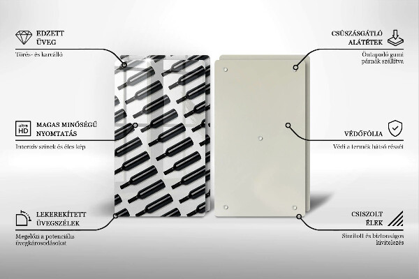 Zaščitna plošča za štedilnik Steklenice črnega vina