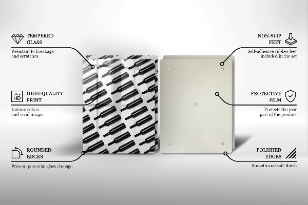 Zaščitna plošča za štedilnik Steklenice črnega vina