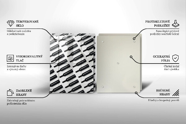 Zaščitna plošča za štedilnik Steklenice črnega vina