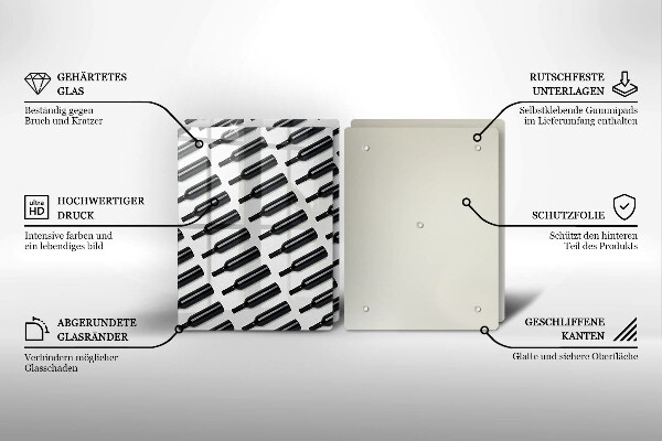 Zaščitna plošča za štedilnik Steklenice črnega vina