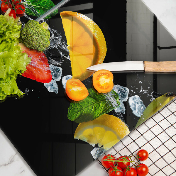 Zaščitna plošča za štedilnik Sadje v vodi