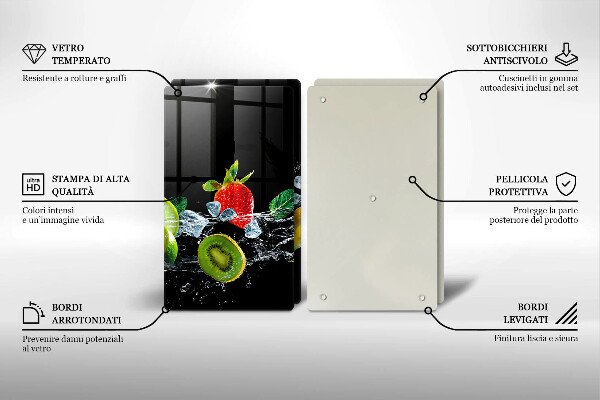 Zaščitna plošča za štedilnik Sadje v vodi