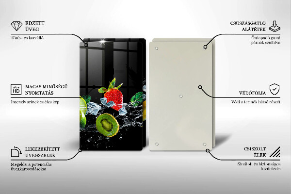 Zaščitna plošča za štedilnik Sadje v vodi