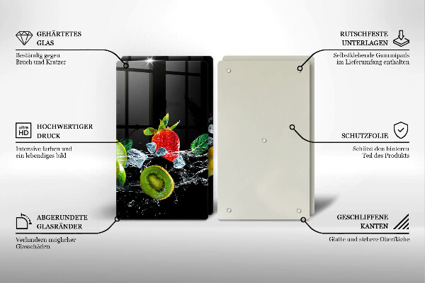 Zaščitna plošča za štedilnik Sadje v vodi