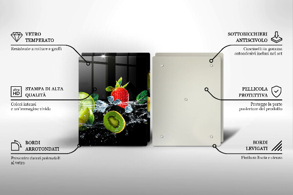 Zaščitna plošča za štedilnik Sadje v vodi