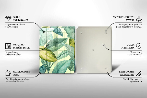 Zaščitna plošča za štedilnik Zeleni tropski listi