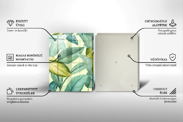 Zaščitna plošča za štedilnik Zeleni tropski listi